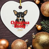 Chihuahua Daddy Black Tan Dog Datum Keramisch Ornament