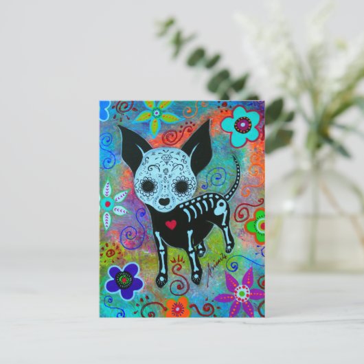 CHIHUAHUA DAG VAN DE DODE PERRO BRIEFKAART (Staand voorkant)