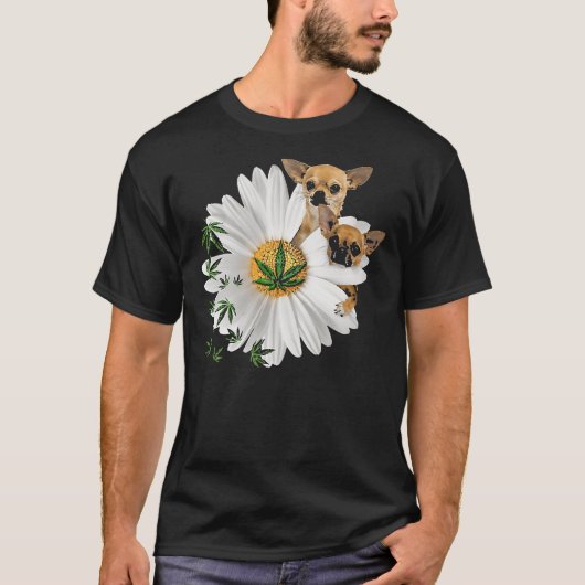 Chihuahua Daisy Canabis T-shirt (Voorkant)