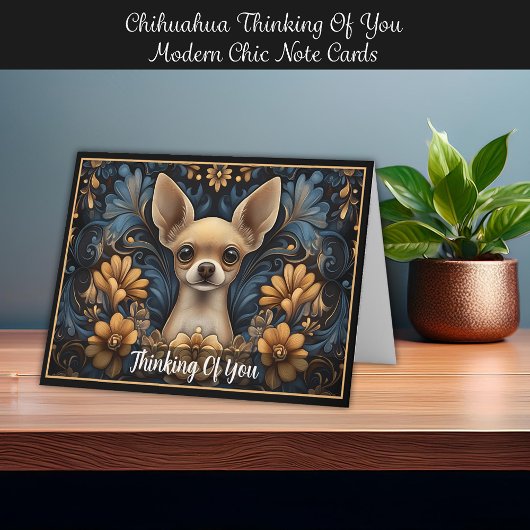 Chihuahua denken aan u moderne chique briefkaarten