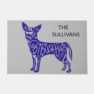 "CHIHUAHUA" DEUR MAT IS GEPERSONALISEERD.