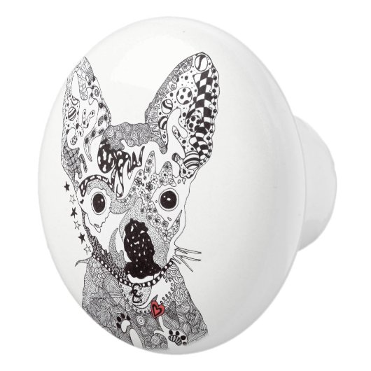 Chihuahua Deurknop - Keramisch Keramische Knop (Rechts)