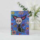 Chihuahua Dia de los Muertos Briefkaart (Staand voorkant)