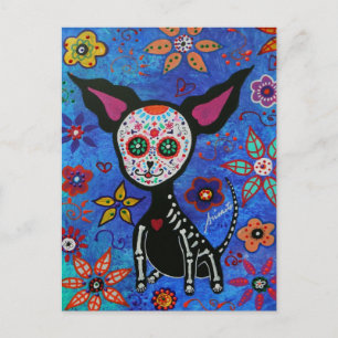 Chihuahua Dia de los Muertos Briefkaart