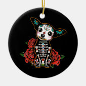 Chihuahua dia de los muertos day keramisch ornament (Voorkant)