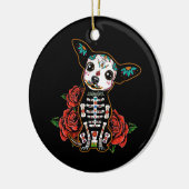Chihuahua dia de los muertos day keramisch ornament (Links)