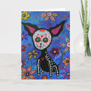 Chihuahua Dia de los Muertos Kaart