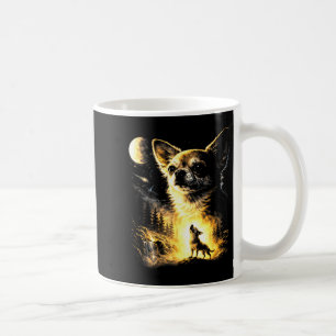 Chihuahua die naar de maan huilt vintage 90s grapp koffiemok