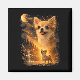 Chihuahua die naar de maan huilt vintage 90s grapp magneet