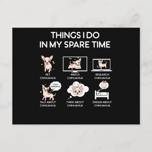 chihuahua dingen die ik doe in mijn vrije tijd briefkaart (Voorkant)
