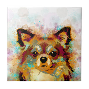 Chihuahua Dog 141 veelkleurig Tegeltje