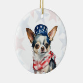 Chihuahua Dog, 4th of july Personalized Keramisch Ornament (Rechts)
