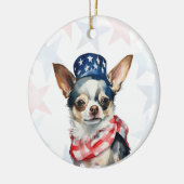 Chihuahua Dog, 4th of july Personalized Keramisch Ornament (Links)