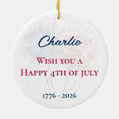 Chihuahua Dog, 4th of july Personalized Keramisch Ornament (Achterkant)