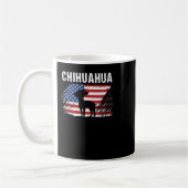 Chihuahua Dog American Flag Retro Dog Silhouette C Koffiemok (Links)