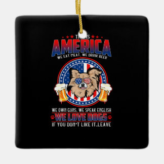 Chihuahua Dog, Amerika 4 juli Keramisch Ornament