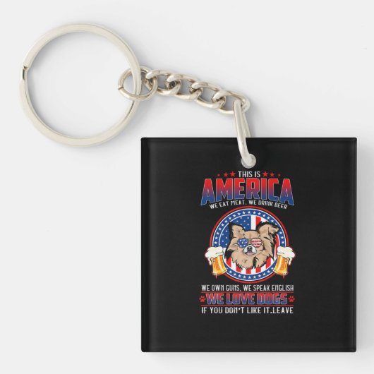 Chihuahua Dog, Amerika 4 juli Sleutelhanger (Voorkant)