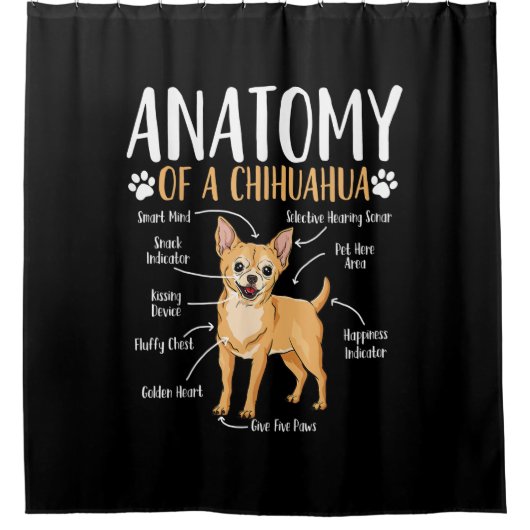 Chihuahua Dog Anatomy Douchegordijn (Voorkant)