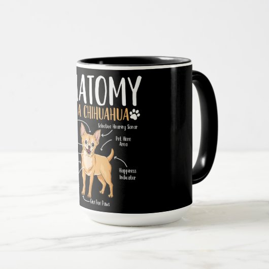 Chihuahua Dog Anatomy Mok (Voorkant rechts)