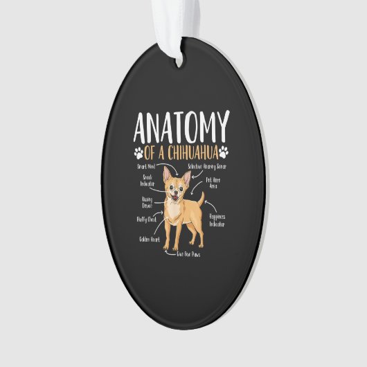 Chihuahua Dog Anatomy Ornament (voorkant)