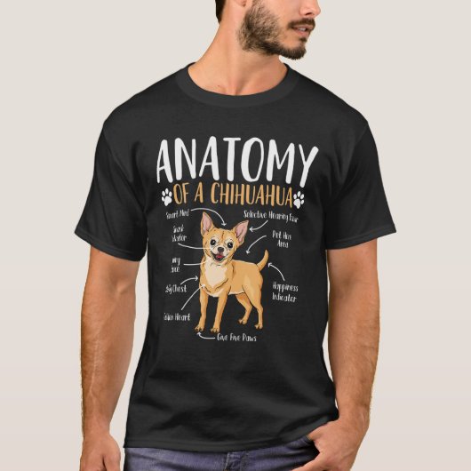 Chihuahua Dog Anatomy T-shirt (Voorkant)