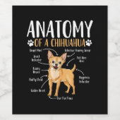 Chihuahua Dog Anatomy Wijn Etiket (Enkel label)