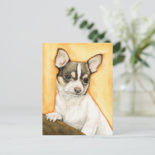 "Chihuahua" Dog Art Briefkaart (Staand voorkant)