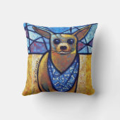 Chihuahua Dog Art - Contemporary Cubist Throw Pill Kussen (Achterkant)