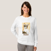 "Chihuahua" Dog Art Damas Lond Sleeve Shirt (Voorkant volledig)
