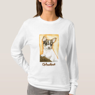 "Chihuahua" Dog Art Damas Lond Sleeve Shirt