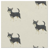 Chihuahua Dog Art Fabric Stof (Close Up)