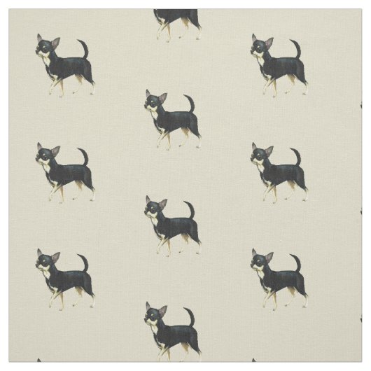 Chihuahua Dog Art Fabric Stof (Swatch)