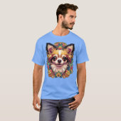 Chihuahua Dog Art Nouveau Hondenliefhebbers Design T-shirt (Voorkant volledig)