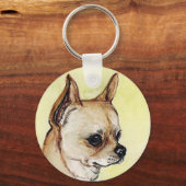 "Chihuahua" Dog Art Sleutelhanger (Voorkant)