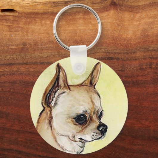 "Chihuahua" Dog Art Sleutelhanger (Voorkant)