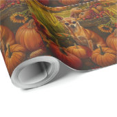 Chihuahua Dog Autumn Harvest Thanksgiving Cadeaupapier (Rol Hoek)