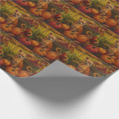 Chihuahua Dog Autumn Harvest Thanksgiving Cadeaupapier (Hoek)