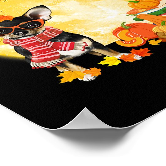 Chihuahua Dog Autumn Herfst Pumpkin Truck Mappe da Poster (Hoek)