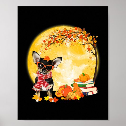 Chihuahua Dog Autumn Herfst Pumpkin Truck Mappe da Poster (Voorkant)