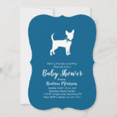 Chihuahua Dog Baby shower Blue Boy Kaart (Voorkant)