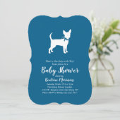 Chihuahua Dog Baby shower Blue Boy Kaart (Staand voorkant)