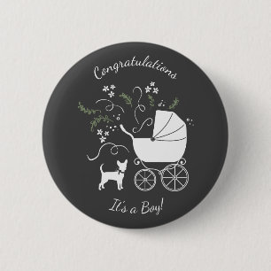 Chihuahua Dog Baby shower Genderneutraal Ronde Button 5,7 Cm