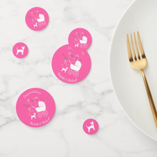 Chihuahua Dog Baby shower Pink Girl Confetti (Groep)
