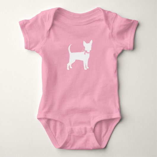 Chihuahua Dog Baby shower Pink Girl Romper (Voorkant)
