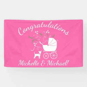 Chihuahua Dog Baby shower Pink Girl Spandoek