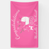 Chihuahua Dog Baby shower Pink Girl Spandoek (Verticaal)