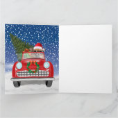 Chihuahua Dog bestuurt auto met sneeuwkerst Kaart (Binnen)