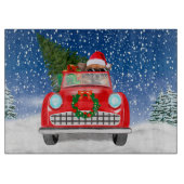 Chihuahua Dog bestuurt auto met sneeuwkerst Snijplank (Voorkant)