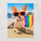 Chihuahua Dog bij het strand Briefkaart (Voorkant)