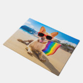 Chihuahua Dog bij het strand Deurmat (Schuin)